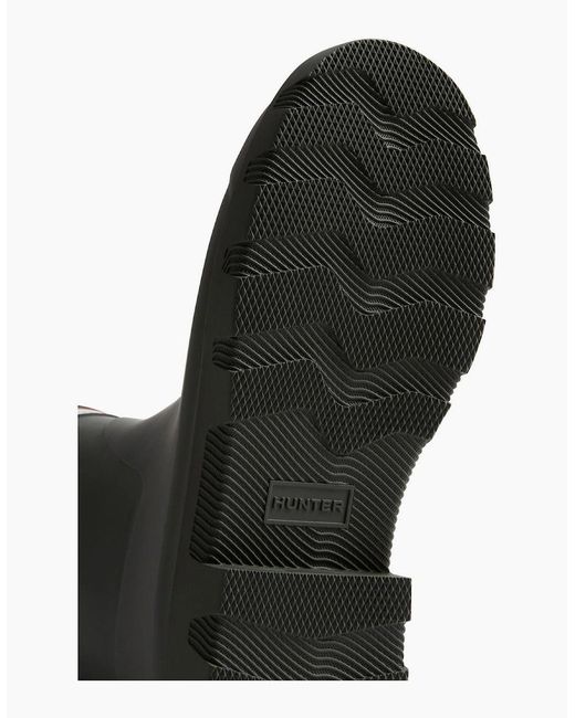 Hunter Black Downpour Short Rubber Dark Wellington Boots for men