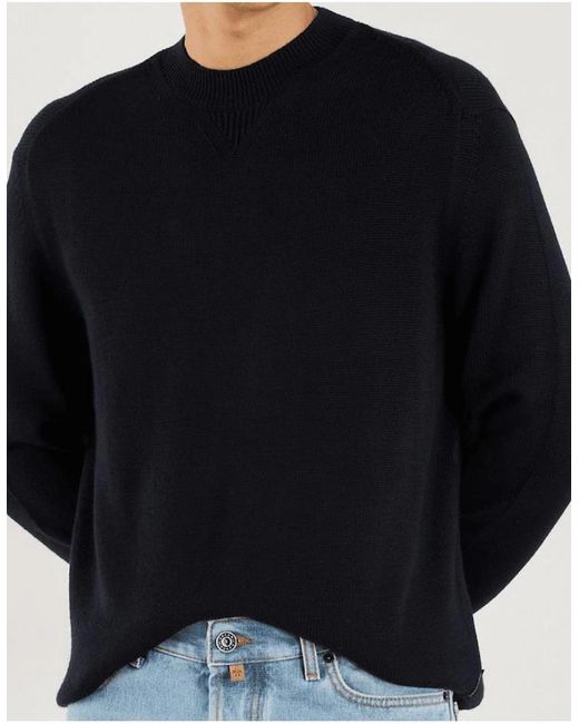 ARMANI EXCHANGE Blue Ribbed Knit Knitwear Jumper for men
