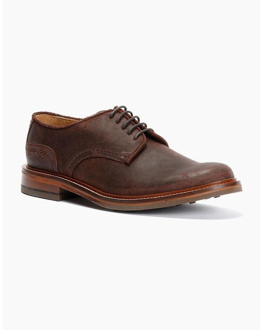 Chapman & Moore Brown Plain Derby Country Leather Choco Shoes for men