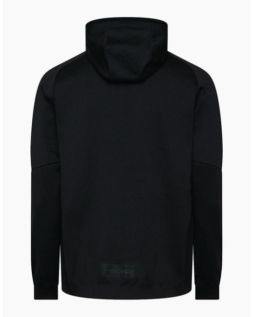 Boss Black Civic Solid Patterned Hooded Full Zipper Ribbed Cuff Jacket for men