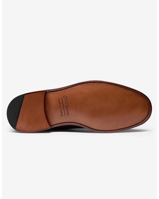 Oliver Sweeney Black Calf Suede Brogue Boots for men
