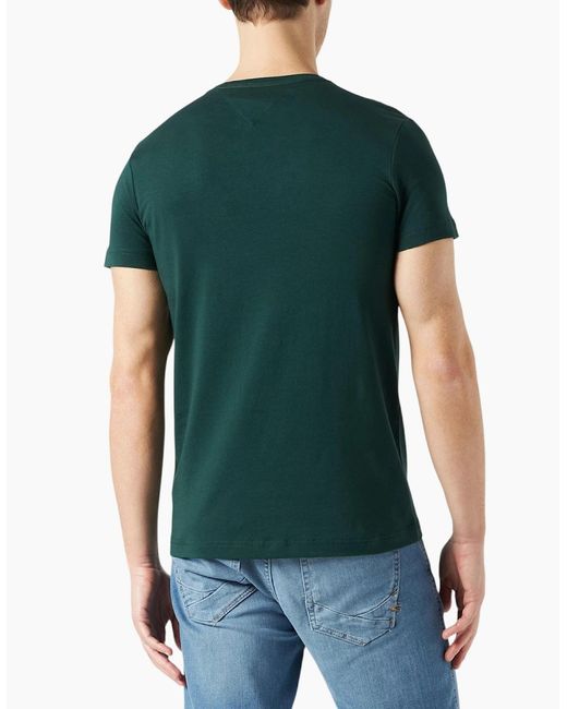 Tommy Hilfiger Green 10839 T Shirts Crew Neck Short Sleeve Summer New Cotton Tee for men