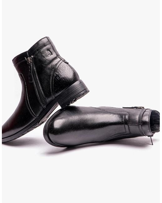 Hush Puppies Black Scarlett Leather Ankle Boots