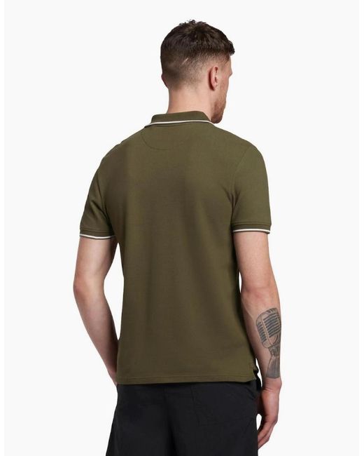 Lyle & Scott Green Lyle & Scott Tipped Polo Shirt for men