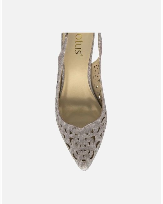 Lotus White Marisol Slingback Court Shoes