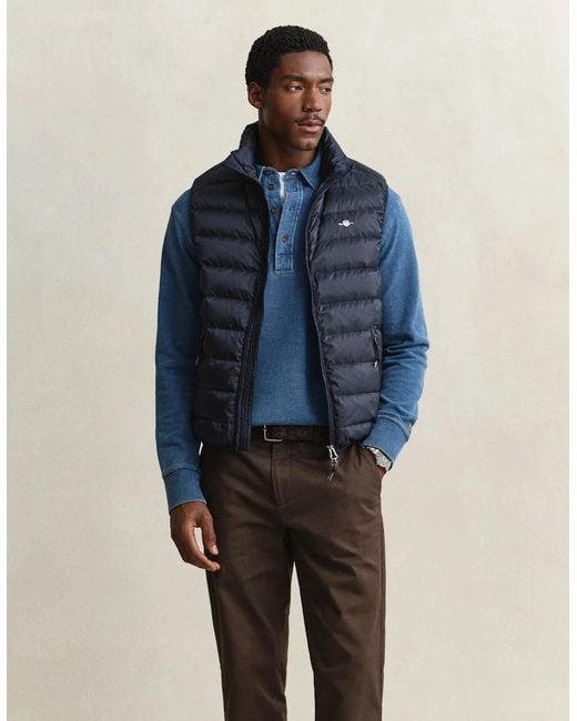 Gant Blue Light Down Shield Logo Gilet for men