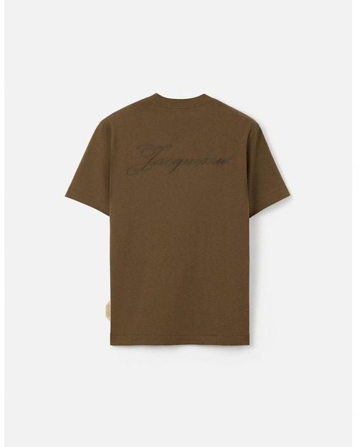 Jacquemus Green The Logo T Shirt Khaki for men