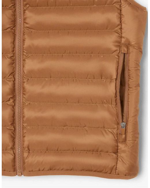 Lacoste Brown Solid Patterned Zipped Pocket Puffer Coat for men