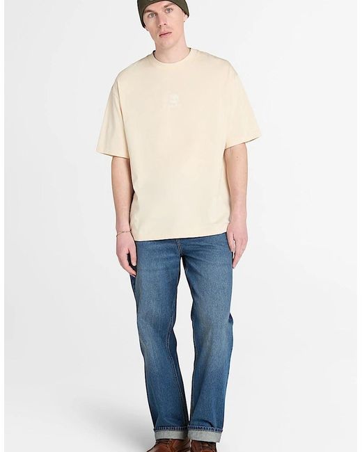 Timberland White Hampton Stack Logo Tee for men