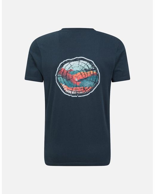 Mountain Warehouse Blue Keswick Tree Ring Organic T-Shirt for men