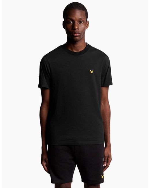 Lyle & Scott Black Lyle & Scott Tape T-Shirt for men