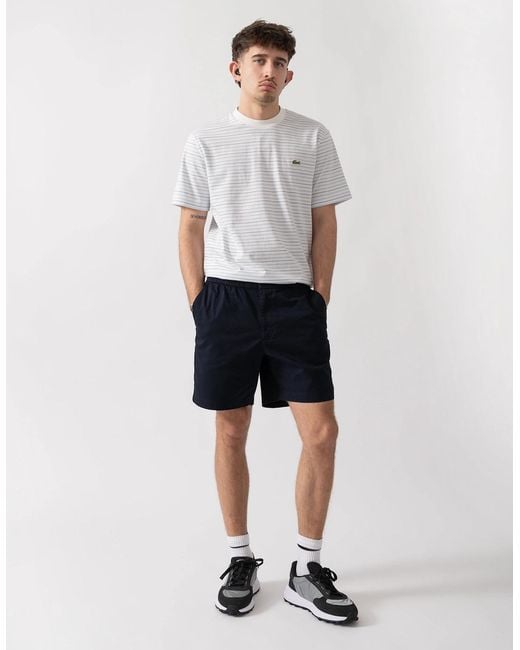 Lacoste Black Relaxed Fit Stretch Cotton Shorts for men