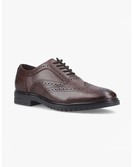 Hush Puppies Brown Santiago Brogue Shoes for men