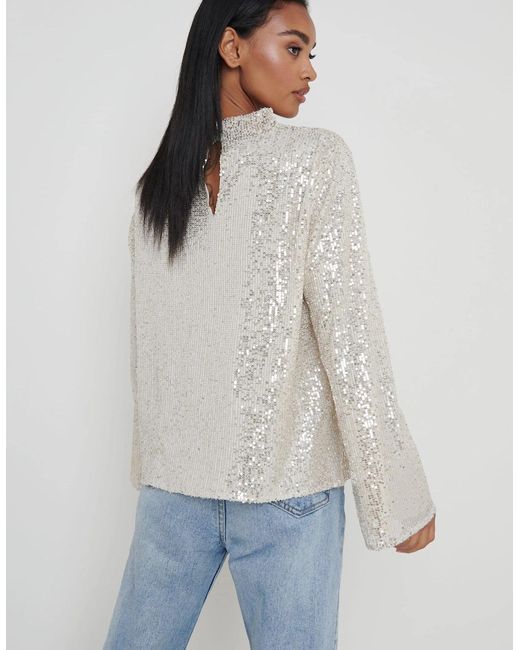 Pretty Lavish Blue Jayda Cowl Neck Blouse