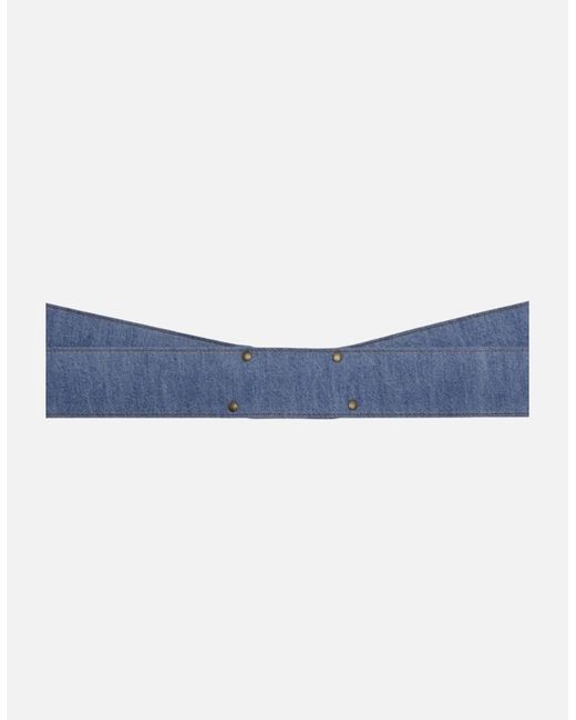 DIESEL Blue Sobelt 1 Belts Genuine Leather Denim Trim Vintage Biker Waist Belts for men