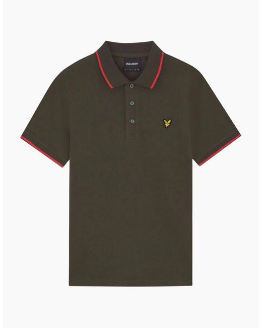 Lyle & Scott Green Lyle & Scott Tipped Soft Polo Shirt for men