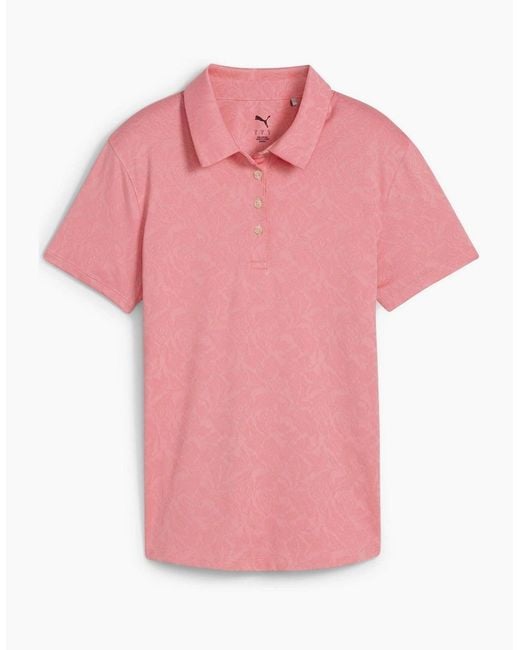 PUMA Pink W Mattr Lianas Jacquard Ss Polo Shirt