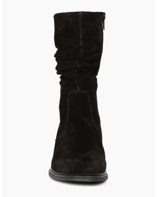 Gabor Black Hodie Calf Length Boots