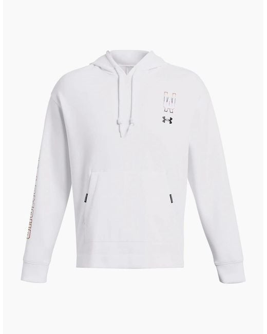 Under Armour White Pride Hooded Relaxed Fit Sweatshirt for men