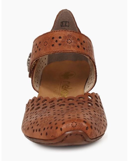 Rieker Brown Pia Open Court Shoes