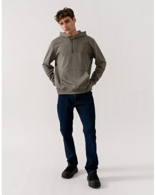 Boss Gray Boss Wetalk Pullover Hoodie With Logo Patch for men