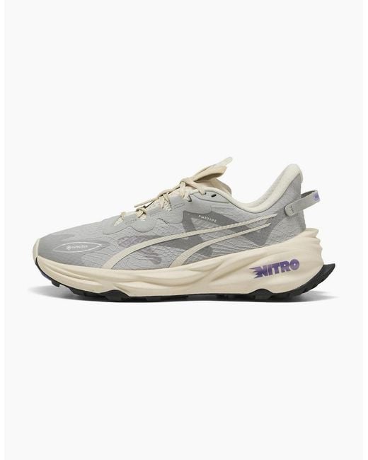 PUMA White Fast Trac Nitro 3 Gore-Tex Off Road Trail Running Shoes