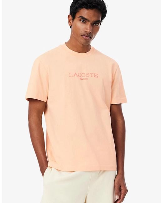 Lacoste Natural Printed Cotton T-Shirt for men