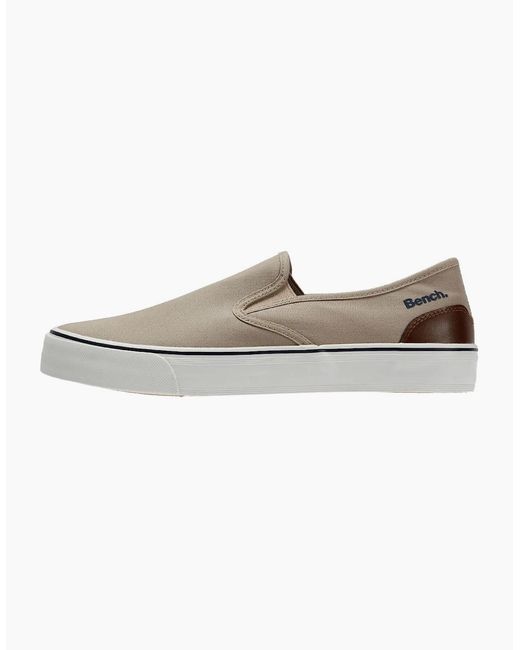 Bench Gray Dalton Canvas Slip On Sand Trainers for men