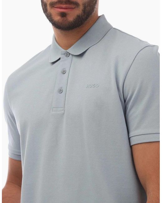 Boss Blue Logo Print Polo Shirt for men
