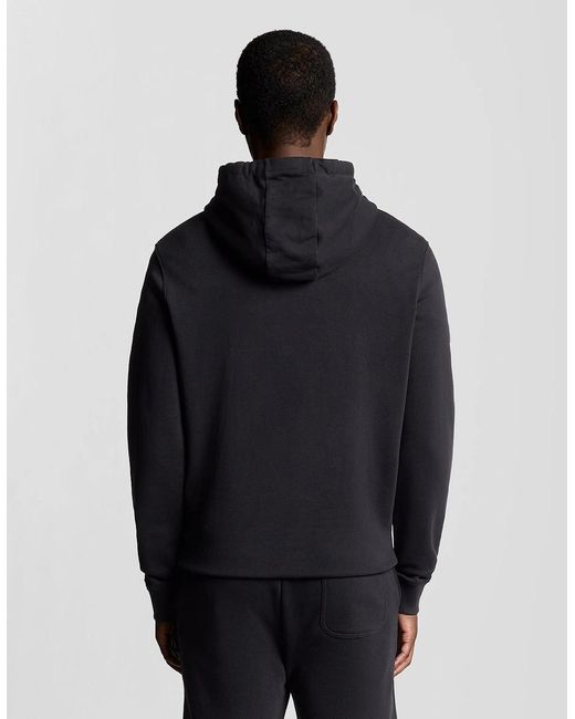 Lyle & Scott Black Loopback Cotton Hoodie for men
