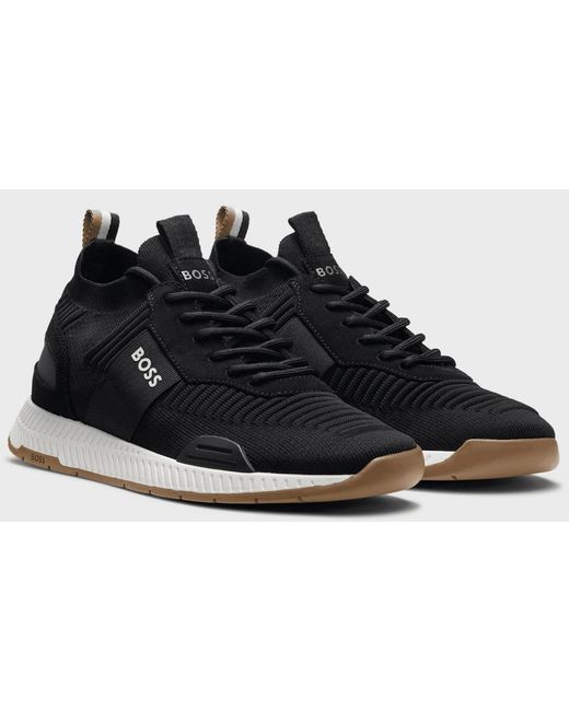Boss Black Titanium Runn Knitted/ Runner Trainers for men