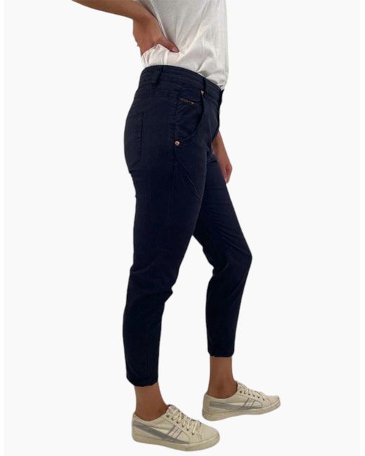 DIESEL Blue Fayza-Evo 0Papl Trousers Relaxed Boyfriend Fit Medium Waist Pants