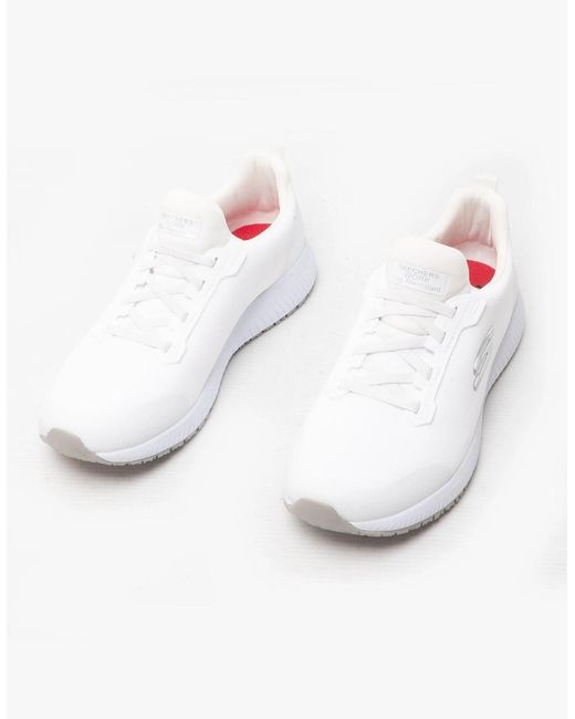 Skechers White Work 77222Ec Squad Sr Occupational Trainers