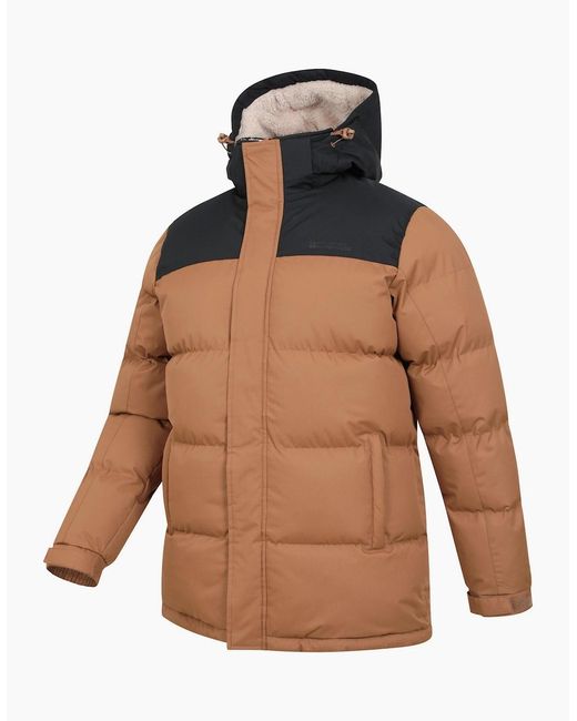 Mountain Warehouse Brown Snow Borg Lined Padded Jacket for men