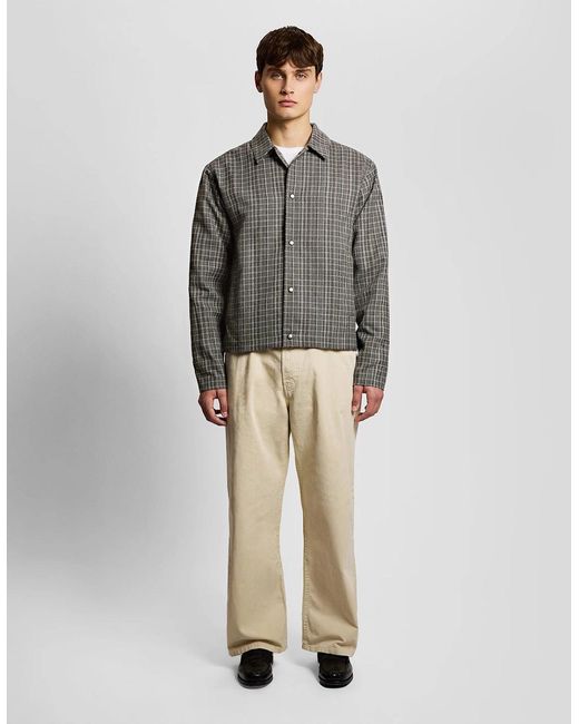 Lyle & Scott Gray Lightweight Check Overshirt for men