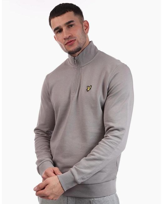 Lyle & Scott Gray Quarter Zip Sweatshirt for men