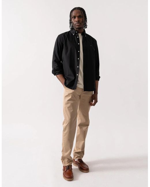 Tommy Hilfiger Black Core Flex Poplin Long Sleeve Shirt for men