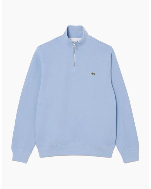 Lacoste Blue Zip-Up High Neck Interlock Sweatshirt Light for men