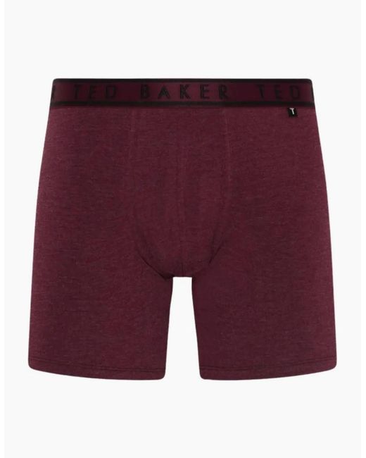 Ted Baker Red 3-Pack Geo Print Boxer Briefs, /Claret for men