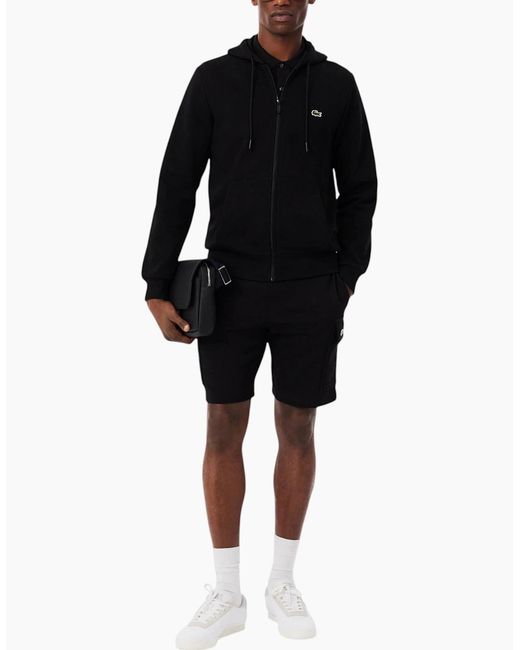 Lacoste Black Fleece Hoodie Zip Up Organic Cotton for men