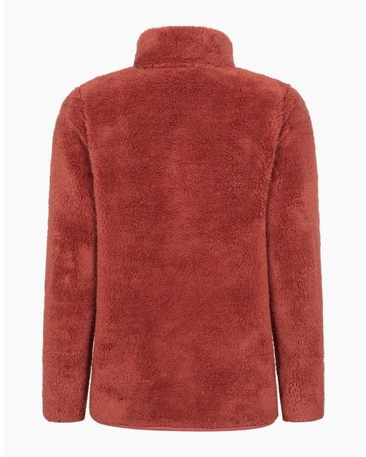 Mountain Warehouse Red Ladies Teddy Fleece Quarter Zip Fleece Top