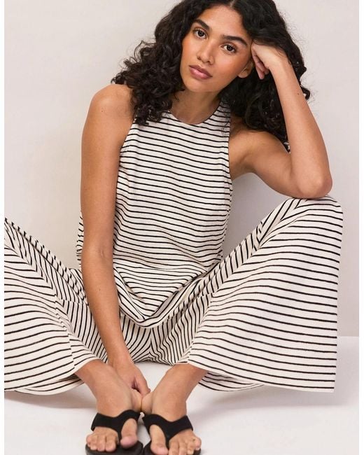 Ro&zo White And Stripe Cotton-Jersey Halter Top