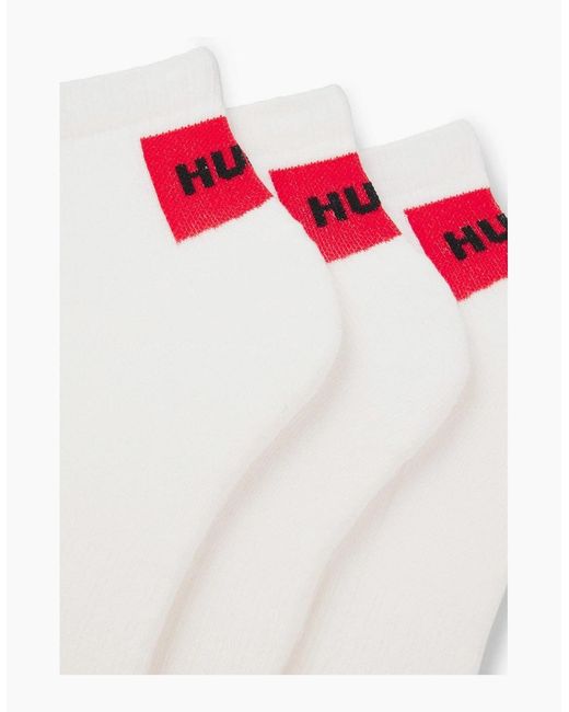 Boss White Pack Of Logo Ankle Socks for men