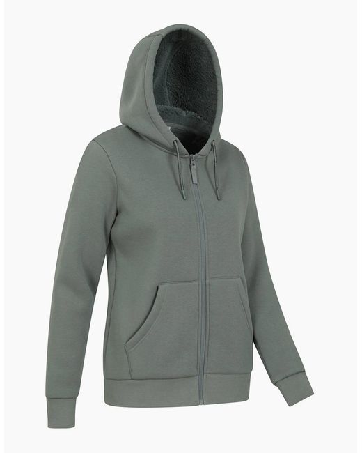 Mountain Warehouse Gray Ladies Dalton Sherpa Lined Full Zip Hoodie
