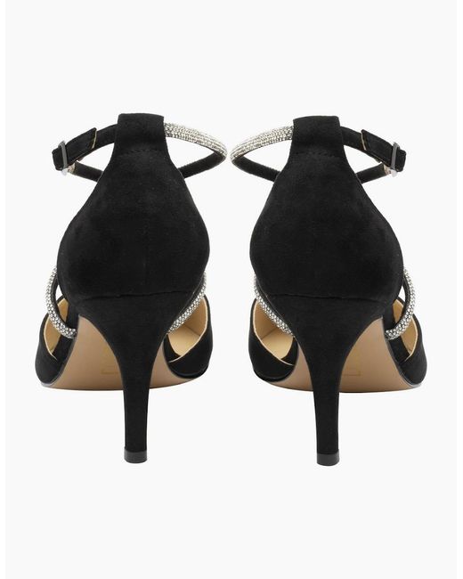 Lotus Black Elissa Strappy Court Shoes