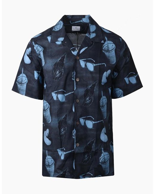 Paul Smith Blue Ss Casual Fit Shirt for men