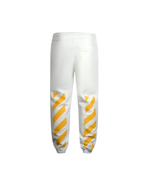 Off-White c/o Virgil Abloh White Caravaggio Painting Shorten Logo Sweatpants for men