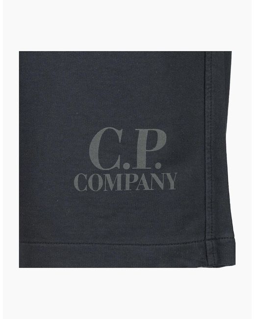 C P Company Gray Light Fleece Logo Bermudas for men