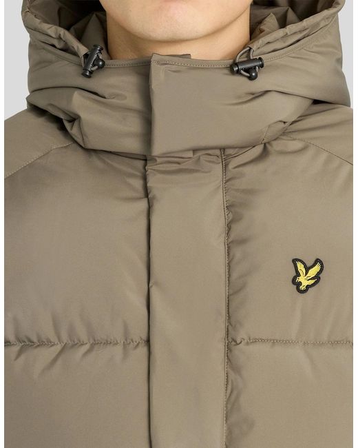 Lyle & Scott Natural Hooded Puffer Jacket for men