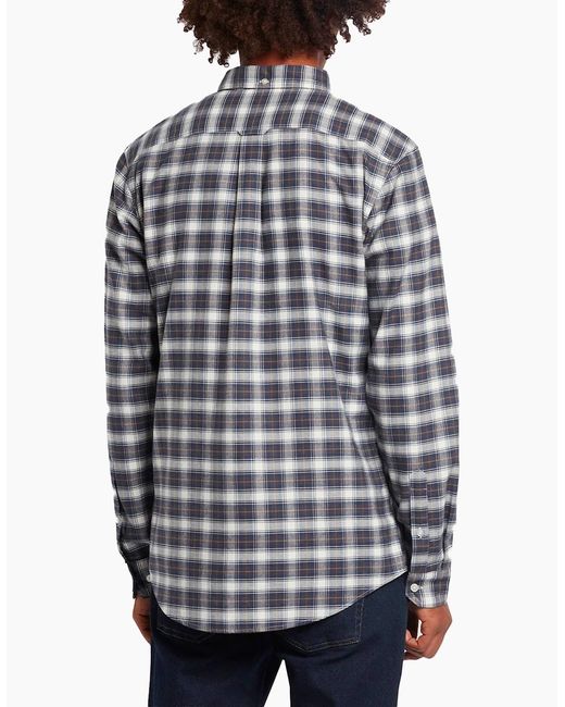 Farah Blue Fraser Check Long Sleeve Shirt for men